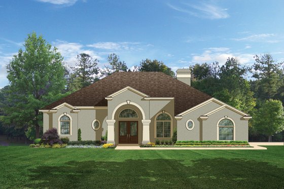 Exterior - Front Elevation 3 for Mediterranean House Plan #1058-45 - 4 bed, 3 bath