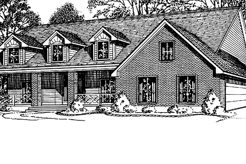 Architectural House Design - Country Exterior - Front Elevation Plan #973-2
