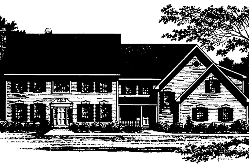 House Blueprint - Colonial Exterior - Front Elevation Plan #328-206