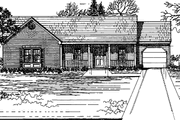 Country Style House Plan - 3 Beds 2 Baths 1350 Sq/Ft Plan #30-324 