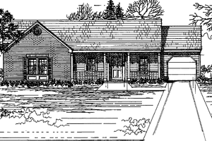Exterior - Front Elevation 3 for Country House Plan #30-324 - 3 bed, 2 bath