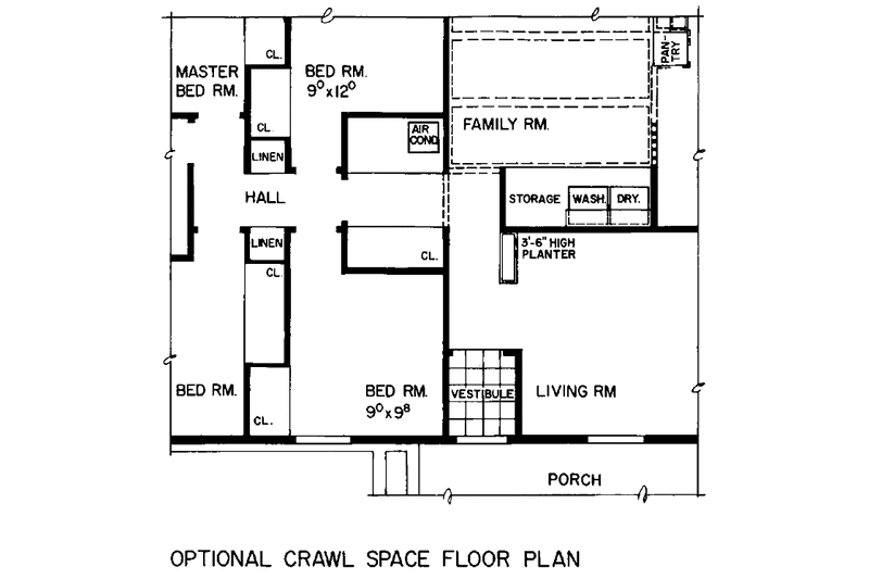 Dream House Plan - Floor Plan - Other Floor 2 for Ranch House Plan #72-739 - 4 bed, 2 bath