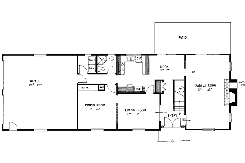 Home Plan - Floor Plan - Main Floor for Country House Plan #60-902 - 4 bed, 3 bath