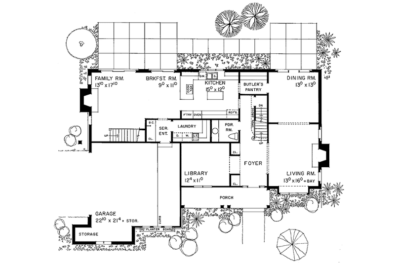 Home Plan - Floor Plan - Main Floor for European House Plan #72-989 - 4 bed, 2.5 bath