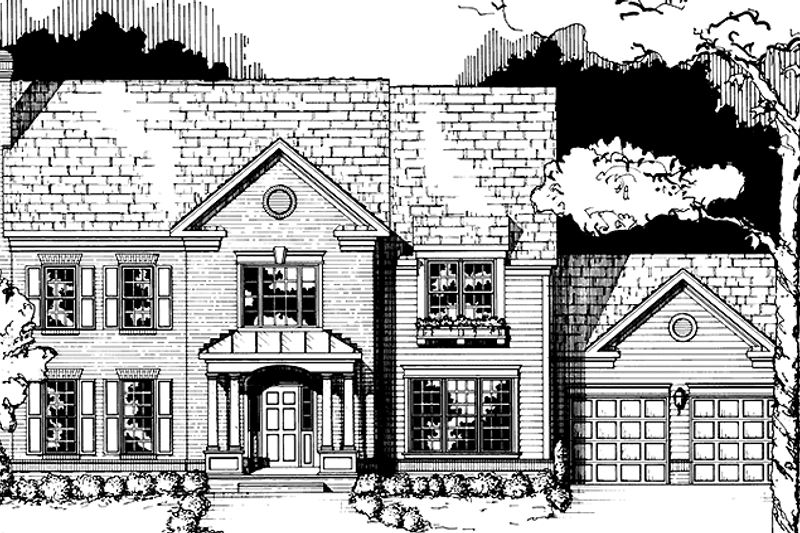 House Plan Design - Colonial Exterior - Front Elevation Plan #953-56