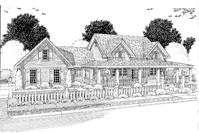 Home Plan - Exterior - Front Elevation 3 for Country House Plan #513-2110 - 4 bed, 3 bath