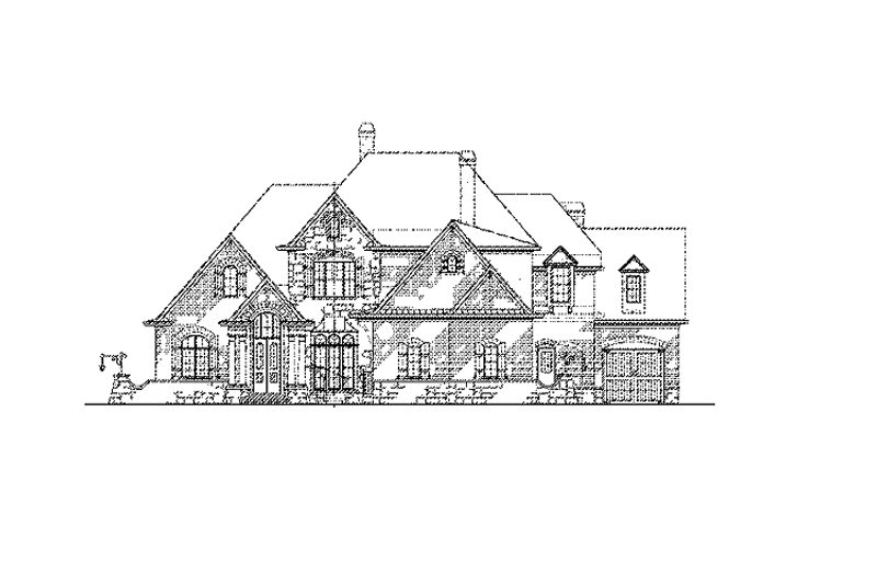 Home Plan - Exterior - Front Elevation 3 for European House Plan #54-359 - 4 bed, 3.5 bath