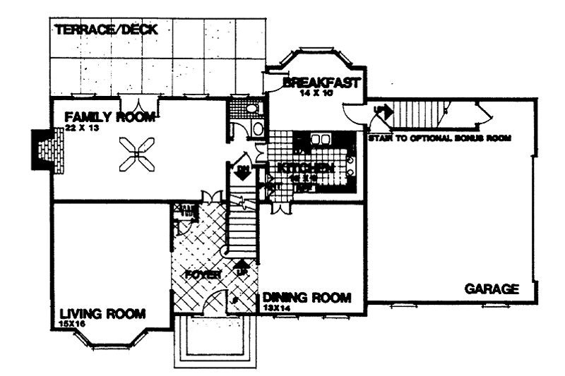 Home Plan - Floor Plan - Main Floor for Traditional House Plan #30-285 - 3 bed, 2.5 bath