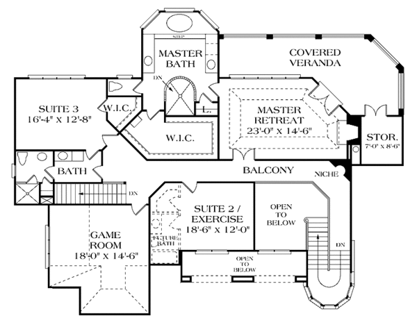 House Plan Design - European Floor Plan - Upper Floor Plan #453-317