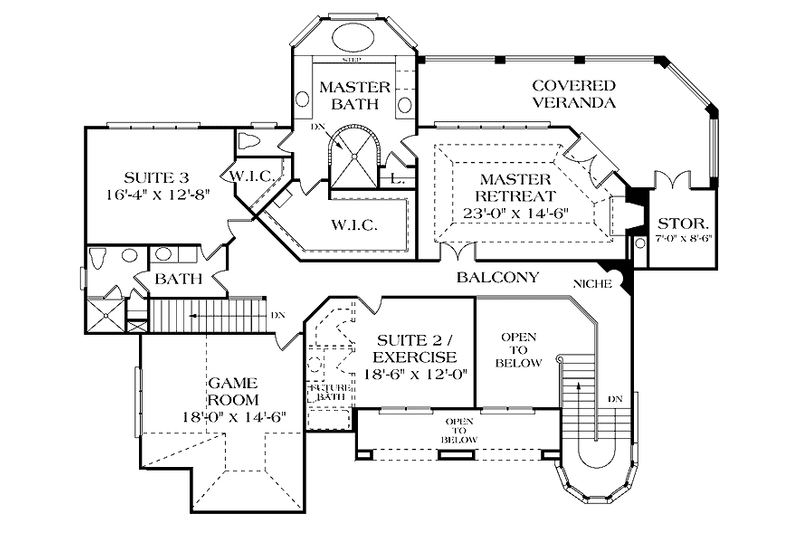 Dream House Plan - Floor Plan - Upper Floor for European House Plan #453-317 - 3 bed, 2.5 bath