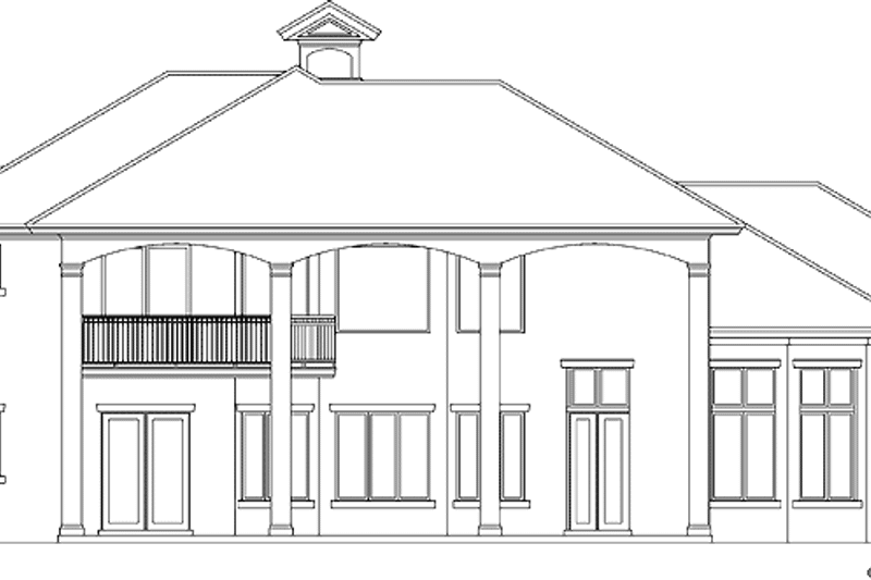 Home Plan - Exterior - Rear Elevation for Mediterranean House Plan #930-336 - 4 bed, 3.5 bath