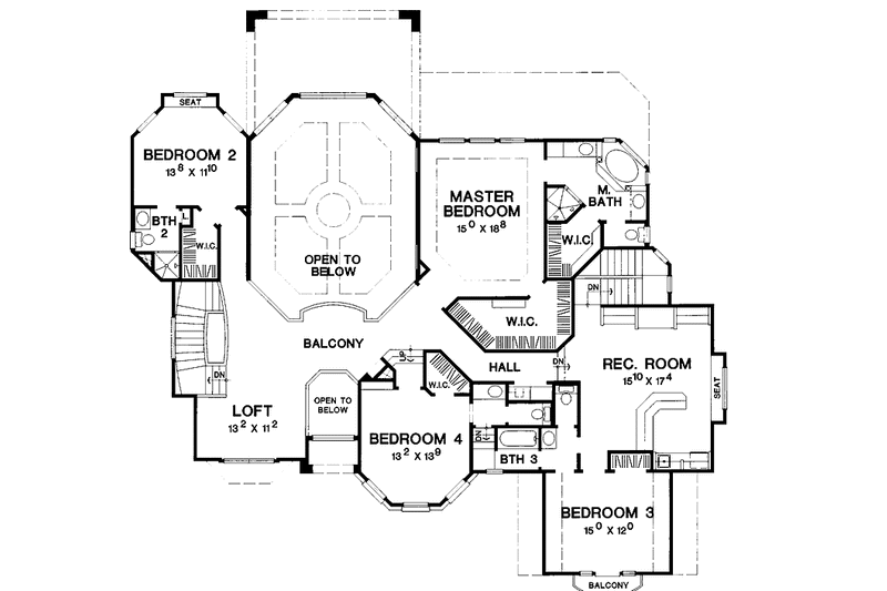 Dream House Plan - Floor Plan - Upper Floor for Contemporary House Plan #472-212 - 4 bed, 3.5 bath