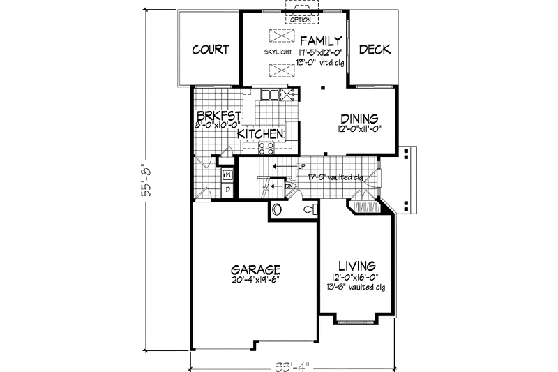 Home Plan - Floor Plan - Main Floor for Contemporary House Plan #320-578 - 3 bed, 2.5 bath