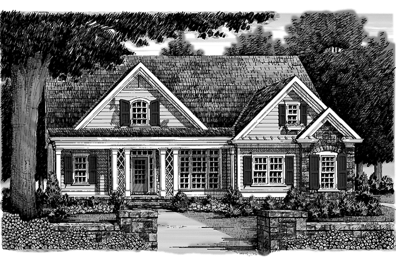 House Blueprint - Exterior - Front Elevation 3 for Country House Plan #927-901 - 4 bed, 3 bath