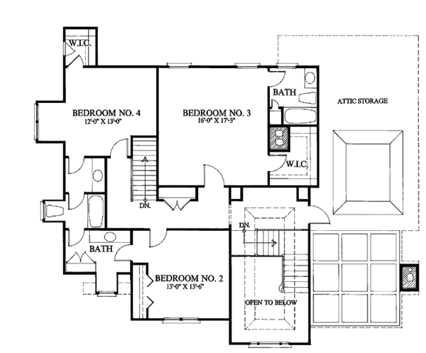 Architectural House Design - European Floor Plan - Upper Floor Plan #429-101
