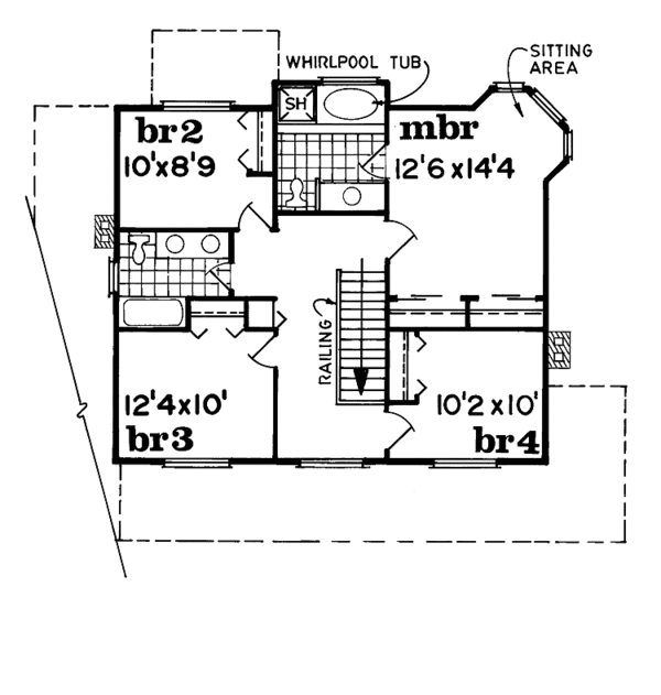 Architectural House Design - Victorian Floor Plan - Upper Floor Plan #47-768