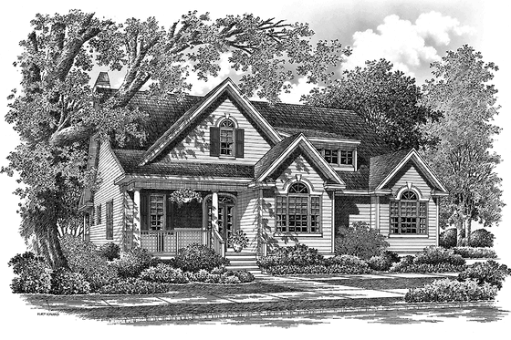 Exterior - Front Elevation 3 for Country House Plan #929-765 - 3 bed, 2.5 bath