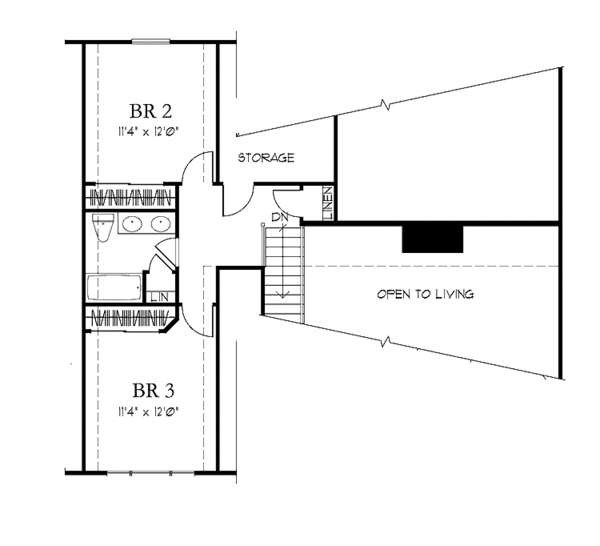 House Design - Country Floor Plan - Upper Floor Plan #1029-28