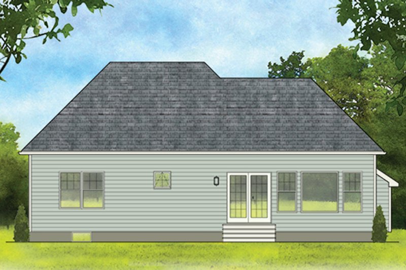Dream House Plan - Exterior - Rear Elevation for Ranch House Plan #1010-179 - 2 bed, 2 bath