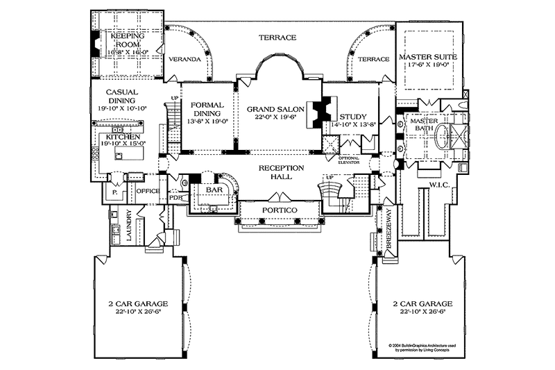 House Design - Floor Plan - Main Floor for European House Plan #453-472 - 5 bed, 5 bath