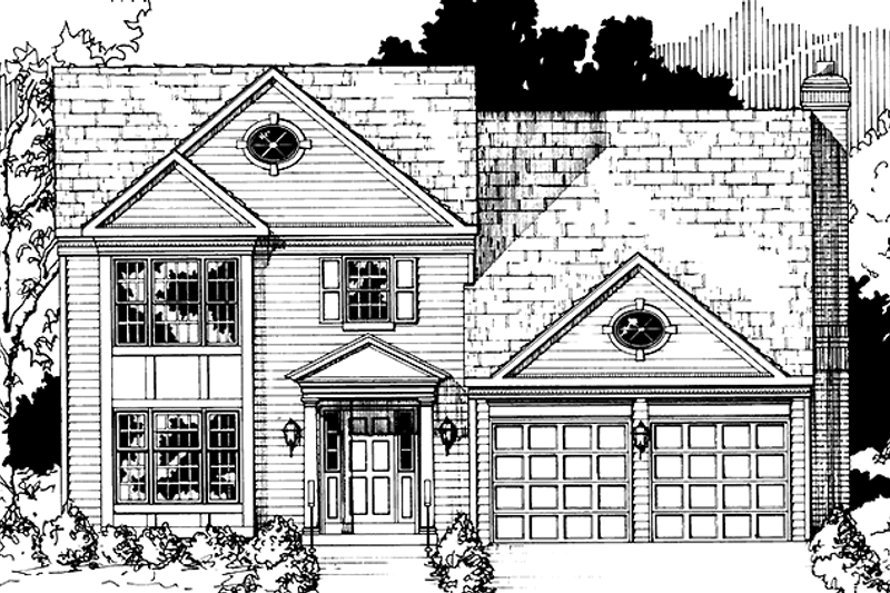 Home Plan - Colonial Exterior - Front Elevation Plan #953-17