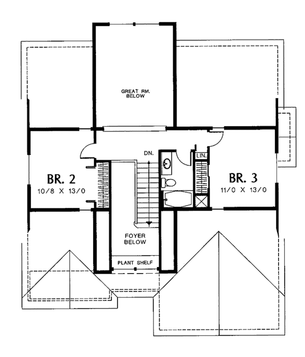 Home Plan - Bungalow Floor Plan - Upper Floor Plan #48-727