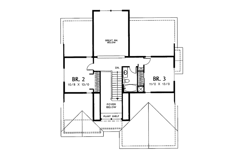Home Plan - Floor Plan - Upper Floor for Bungalow House Plan #48-727 - 4 bed, 2.5 bath