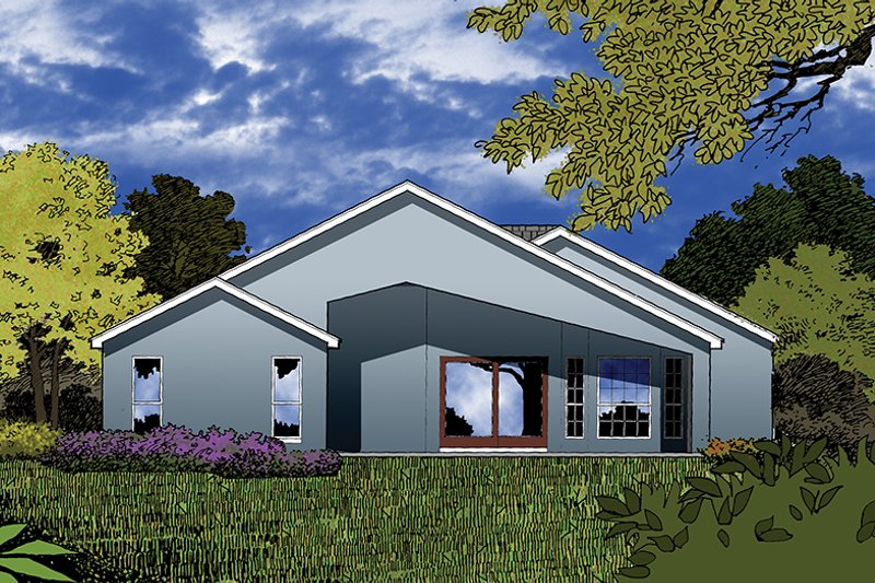 Architectural House Design - Exterior - Rear Elevation for Mediterranean House Plan #417-852 - 4 bed, 2 bath