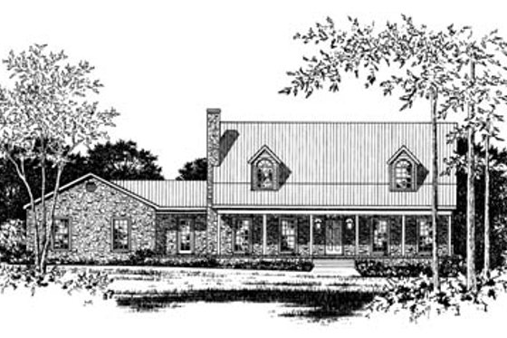 Exterior - Front Elevation for Country House Plan #15-208 - 3 bed, 2.5 bath