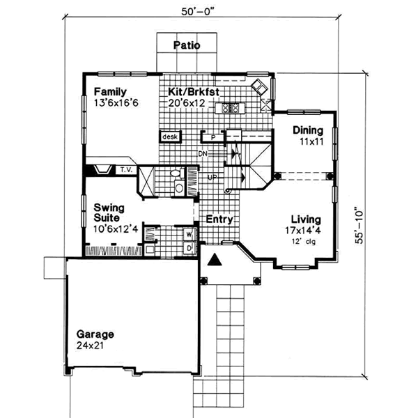Home Plan - Traditional Floor Plan - Main Floor Plan #50-174
