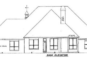 Exterior - Rear Elevation for European House Plan #52-120 - 3 bed, 3.5 bath