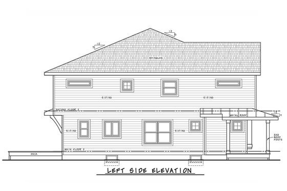 Exterior - Other Elevation for Country House Plan #20-2383 - 2 bed, 2.5 bath