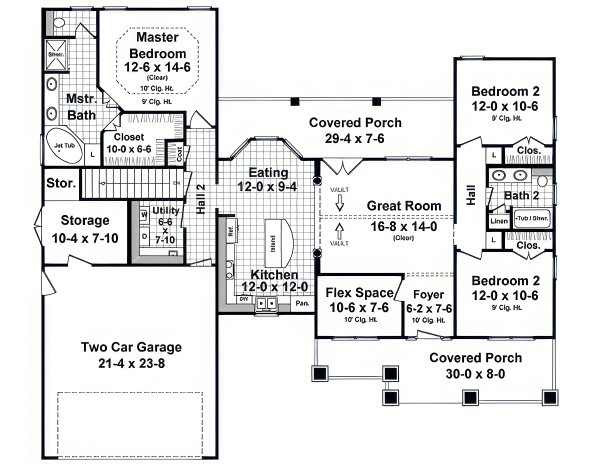 House Blueprint - Traditional Floor Plan - Main Floor Plan #21-615