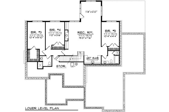 Floor Plan - Upper Floor for Ranch House Plan #70-1039 - 2 bed, 2.5 bath