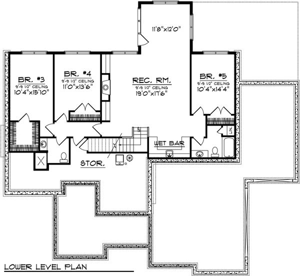 House Blueprint - Ranch Floor Plan - Upper Floor Plan #70-1039