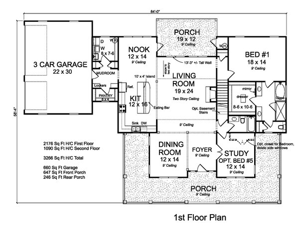 Farmhouse Floor Plan - Main Floor Plan #513-2209