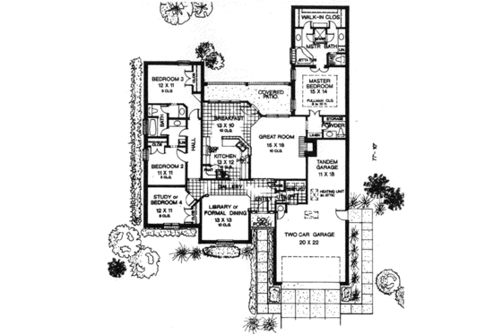 Floor Plan - Main Floor for European House Plan #310-596 - 4 bed, 2.5 bath
