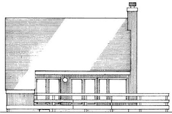 Exterior - Rear Elevation for Cabin House Plan #320-316 - 2 bed, 1.5 bath