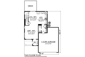 Floor Plan - Main Floor for Modern House Plan #70-1456 - 3 bed, 2.5 bath