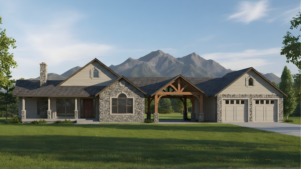 Exterior - Front Elevation 2 for Craftsman House Plan #112-321 - 3 bed, 3 bath