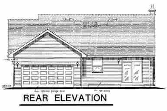 Exterior - Rear Elevation for Traditional House Plan #18-1037 - 3 bed, 2 bath