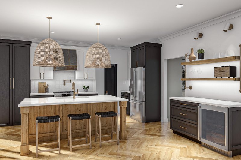 House Blueprint - Interior - Kitchen for Modern House Plan #455-615 - 4 bed, 3.5 bath