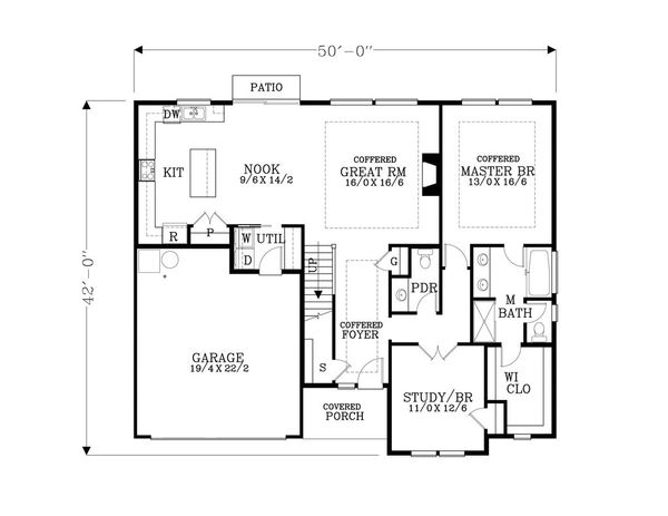 Craftsman Floor Plan - Main Floor Plan #53-530