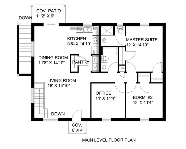 House Blueprint - Cottage Floor Plan - Main Floor Plan #117-1062