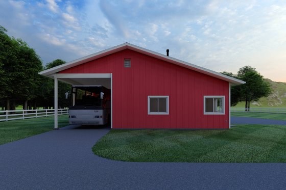 Exterior - Other Elevation for Ranch House Plan #126-205, 0.5 bath