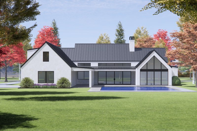 House Plan Design - Exterior - Rear Elevation 1 for Modern House Plan #1096-35 - 4 bed, 4.5 bath