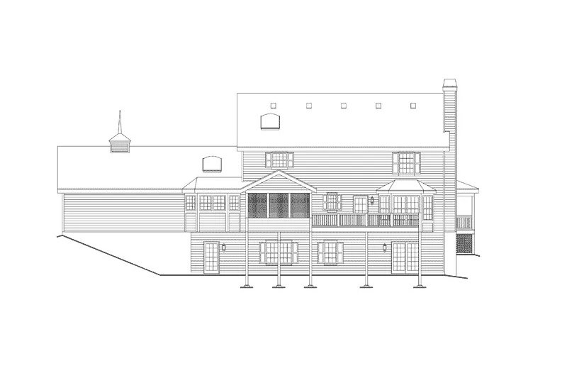 Home Plan - Exterior - Rear Elevation for Southern House Plan #57-720 - 4 bed, 2.5 bath