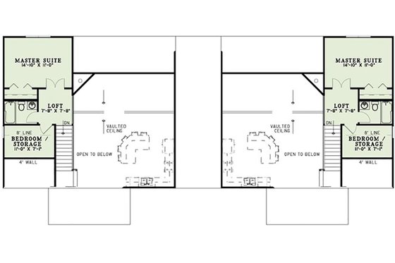 Floor Plan - Upper Floor for Cottage House Plan #17-2565 - 6 bed, 4 bath