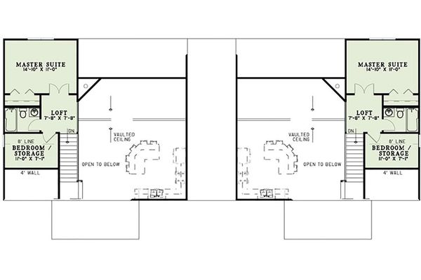 House Blueprint - Cottage Floor Plan - Upper Floor Plan #17-2565