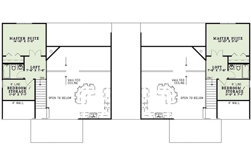 Architectural House Design - Floor Plan - Upper Floor for Cottage House Plan #17-2565 - 6 bed, 4 bath